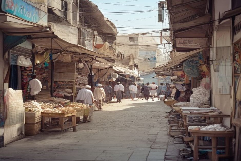 Kabul market illustrating Afghanistan's tertiary service sector