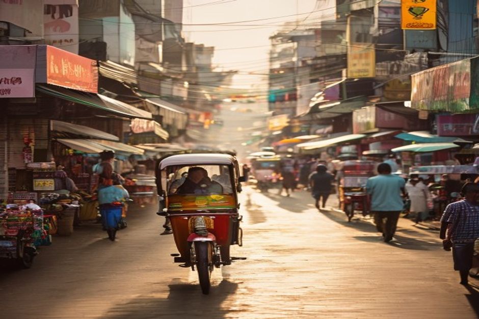 Dhaka street illustrating Bangladesh's tertiary service sector