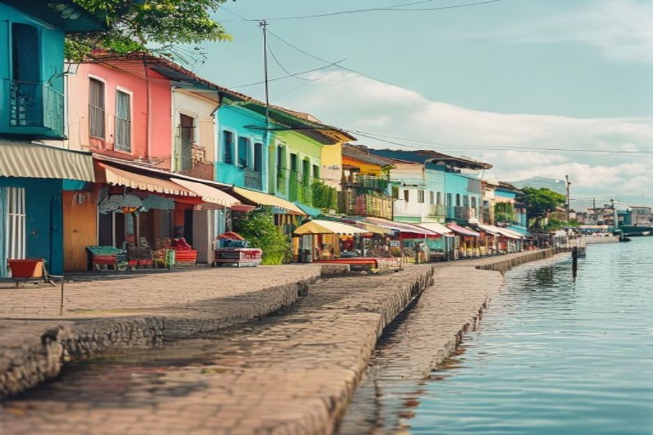 Belize City waterfront illustrating Belize's tertiary service sector