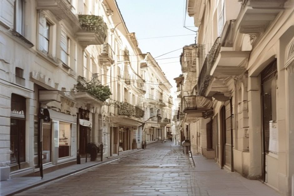 Sofia street illustrating Bulgaria's tertiary service sector