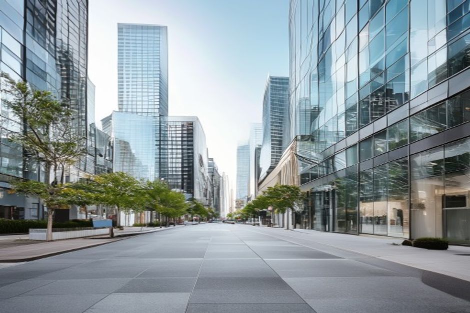 Downtown financial and retail district illustrating Canada's tertiary service sector