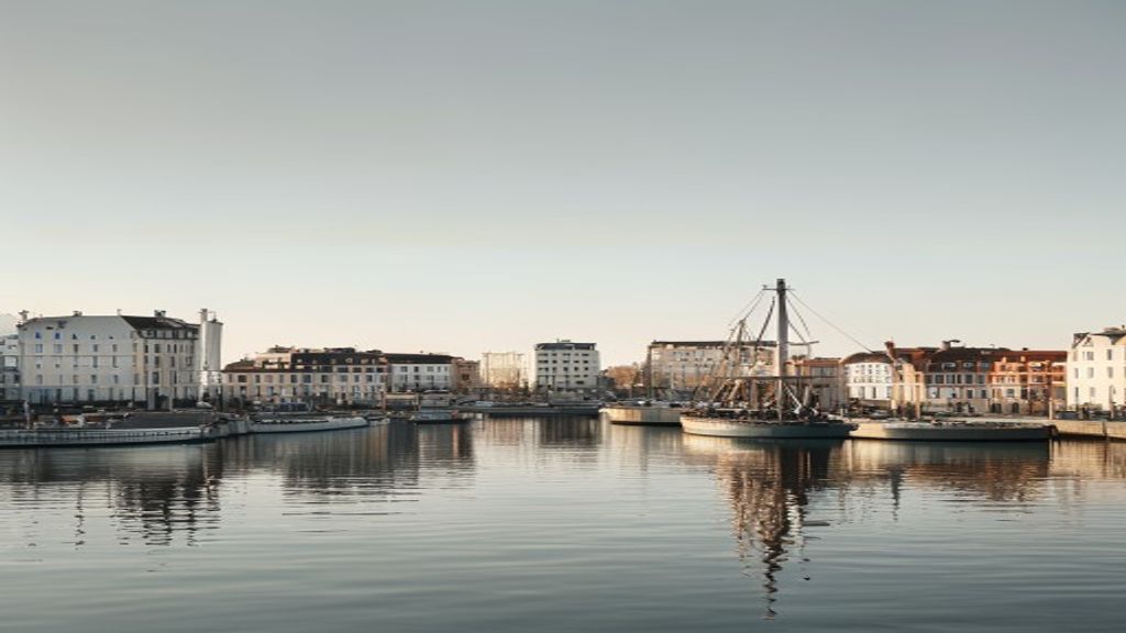 Copenhagen harbour and offices representing Denmark's largest companies
