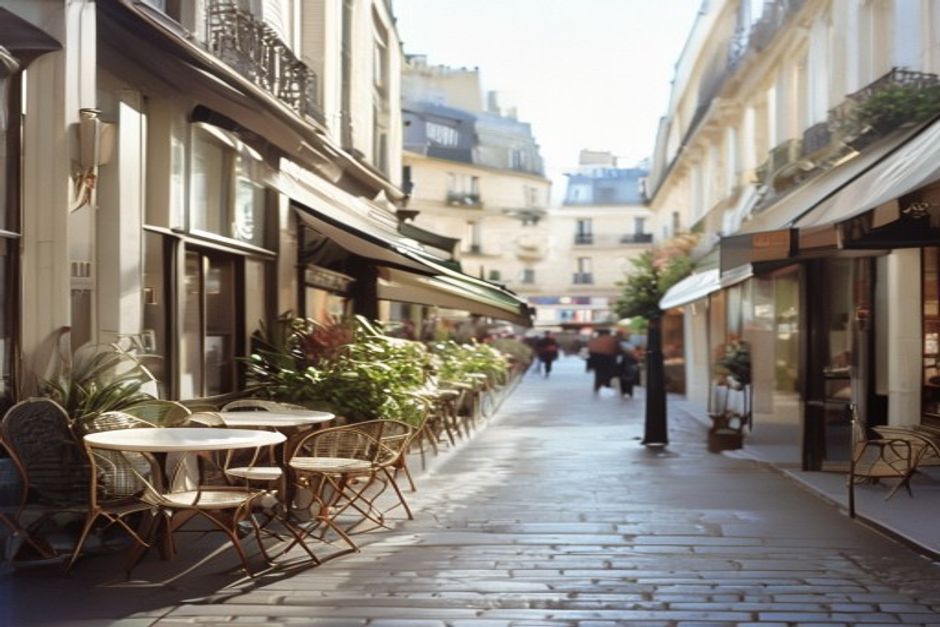 Paris commercial boulevard illustrating France's tertiary service sector