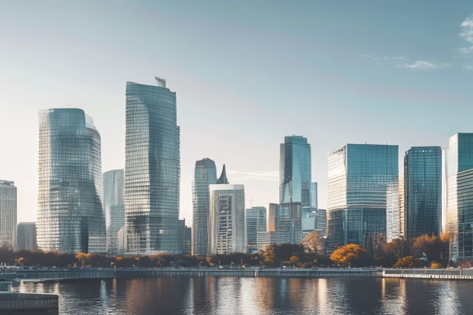 Frankfurt financial district illustrating Germany's tertiary service sector