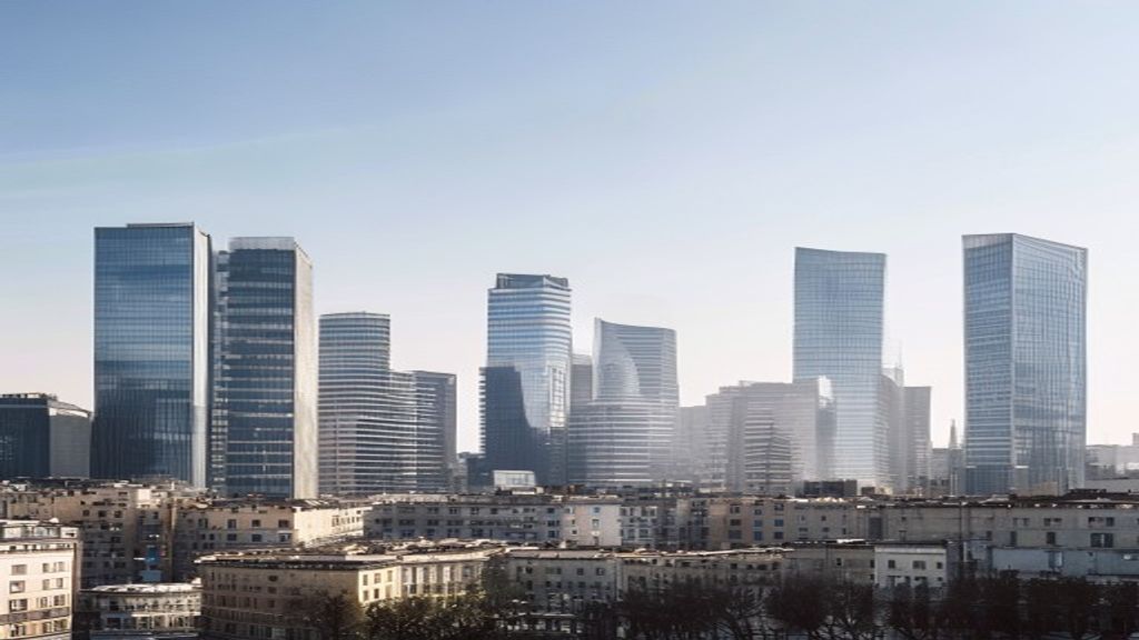 Milan skyline illustrating the Italian economic system