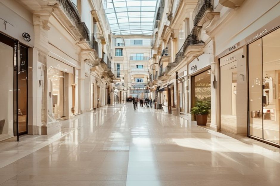 Milan shopping gallery illustrating Italy's tertiary service sector