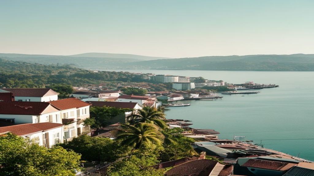 Kingston harbour illustrating Jamaica's economic system