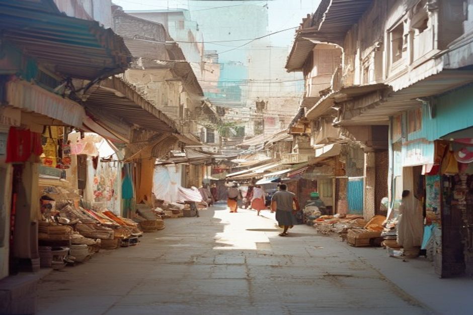 Kathmandu market illustrating Nepal's tertiary service sector