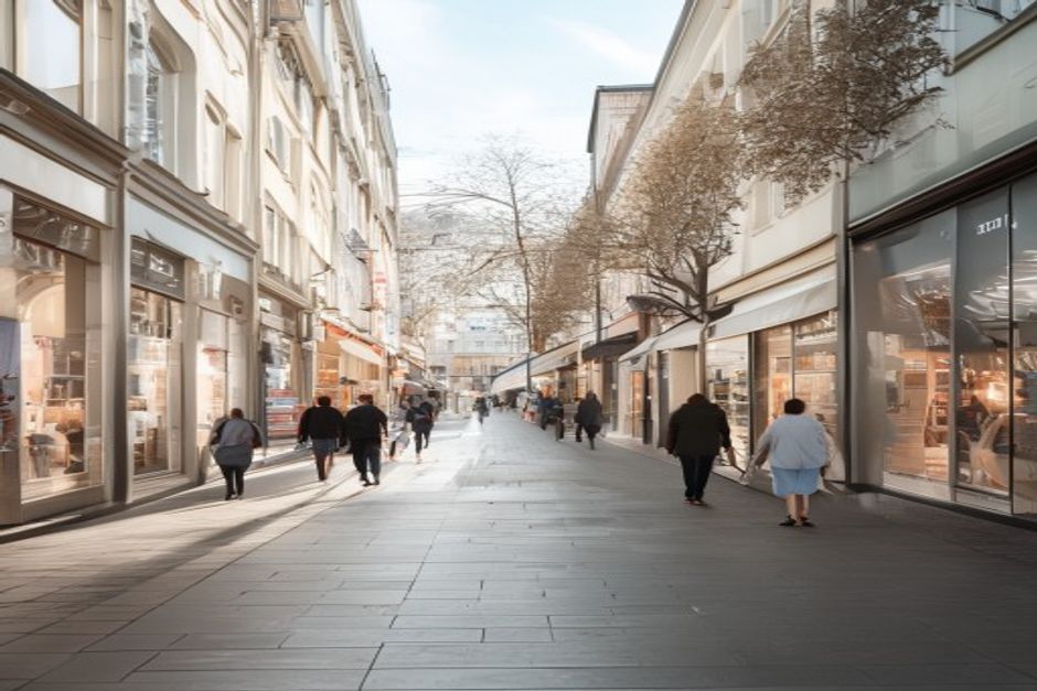 Oslo shopping street illustrating Norway's tertiary service sector
