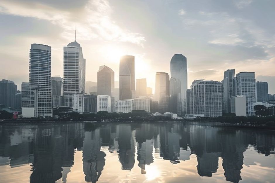 Makati business district illustrating the Philippines tertiary service sector