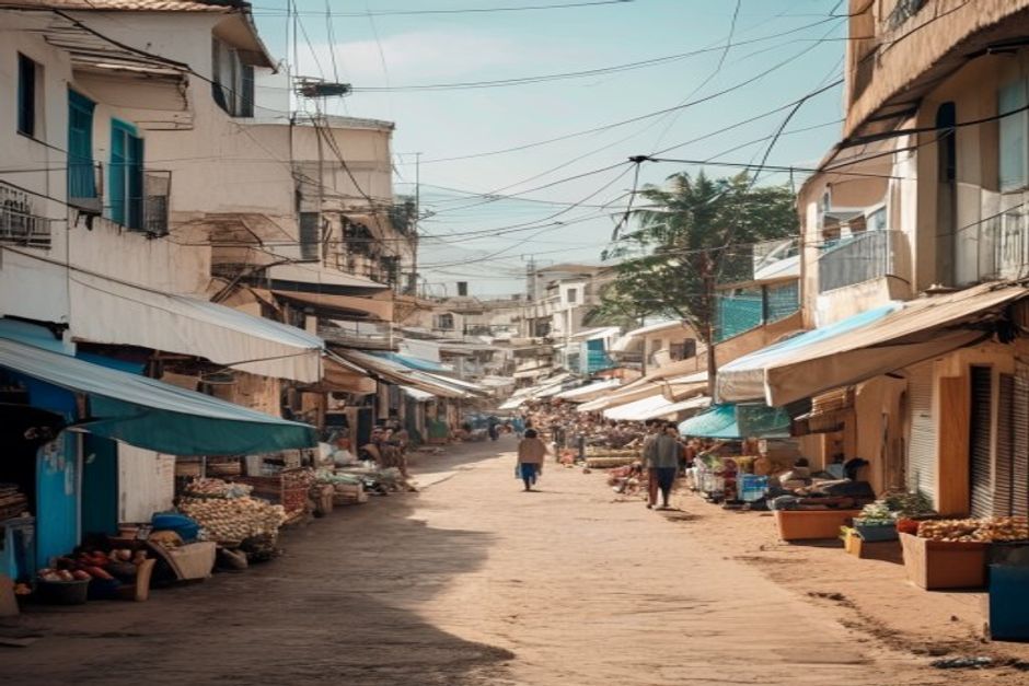 Freetown street illustrating Sierra Leone's tertiary service sector