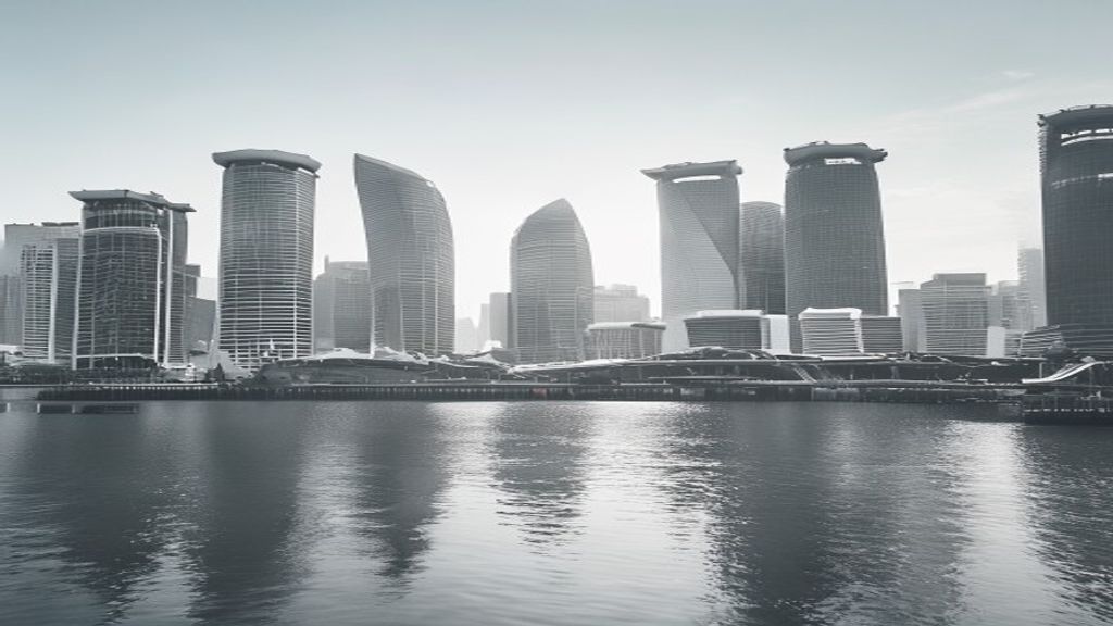 Singapore skyline illustrating the Singapore economic system