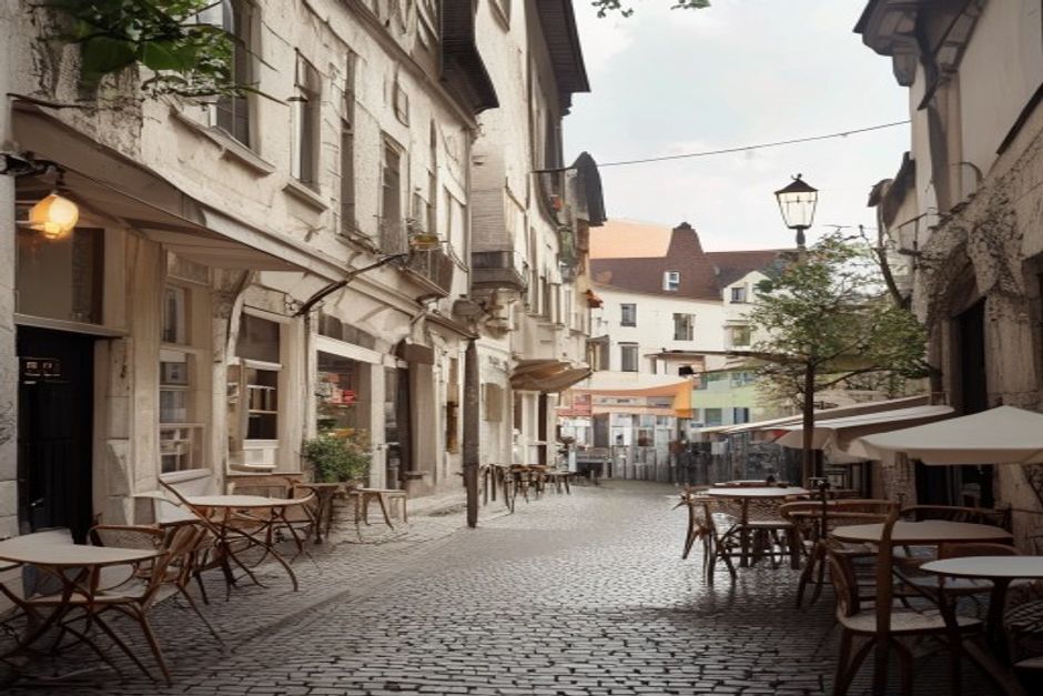Ljubljana riverside illustrating Slovenia's tertiary service sector