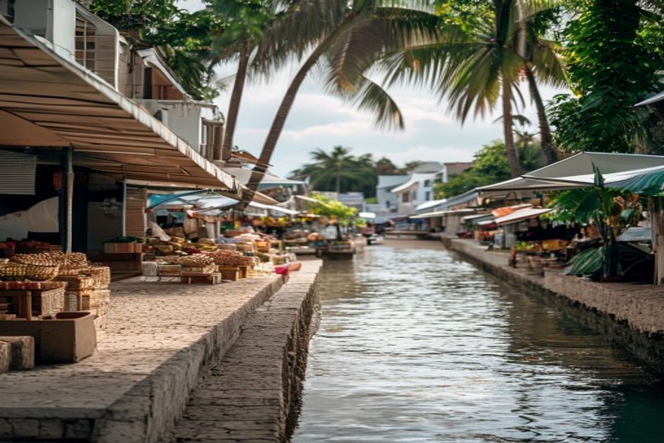 Honiara waterfront illustrating Solomon Islands' tertiary service sector