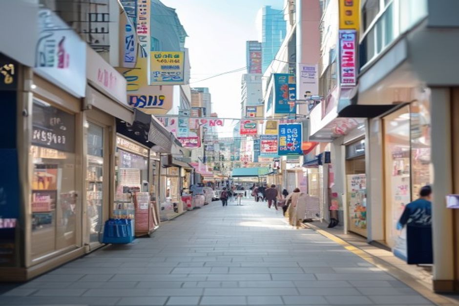 Seoul shopping district illustrating South Korea's tertiary service sector