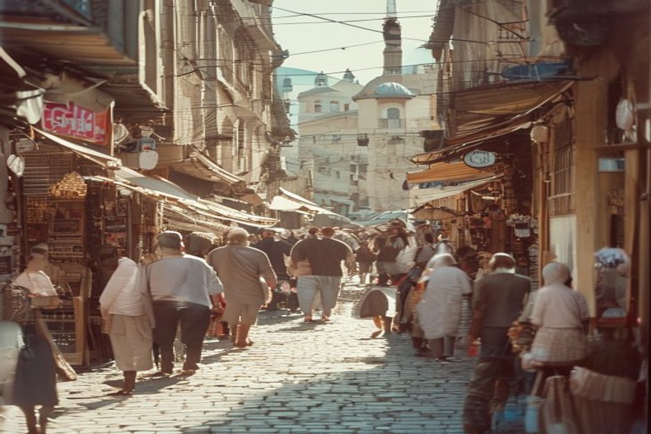 Istanbul bazaar district illustrating Turkey's tertiary service sector