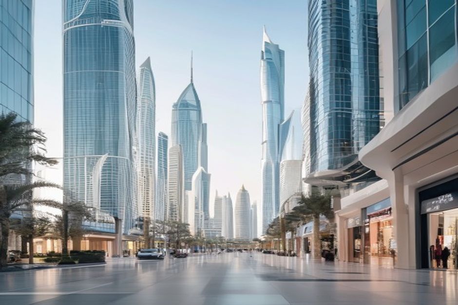 Dubai shopping district illustrating the UAE tertiary service sector
