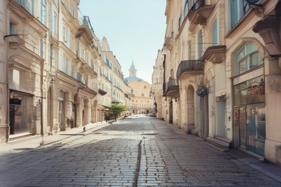 Kyiv street illustrating Ukraine's tertiary service sector