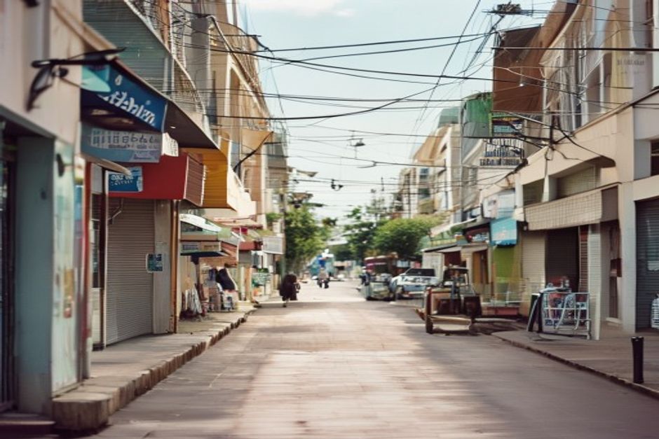 Lusaka commercial street illustrating Zambia's tertiary service sector