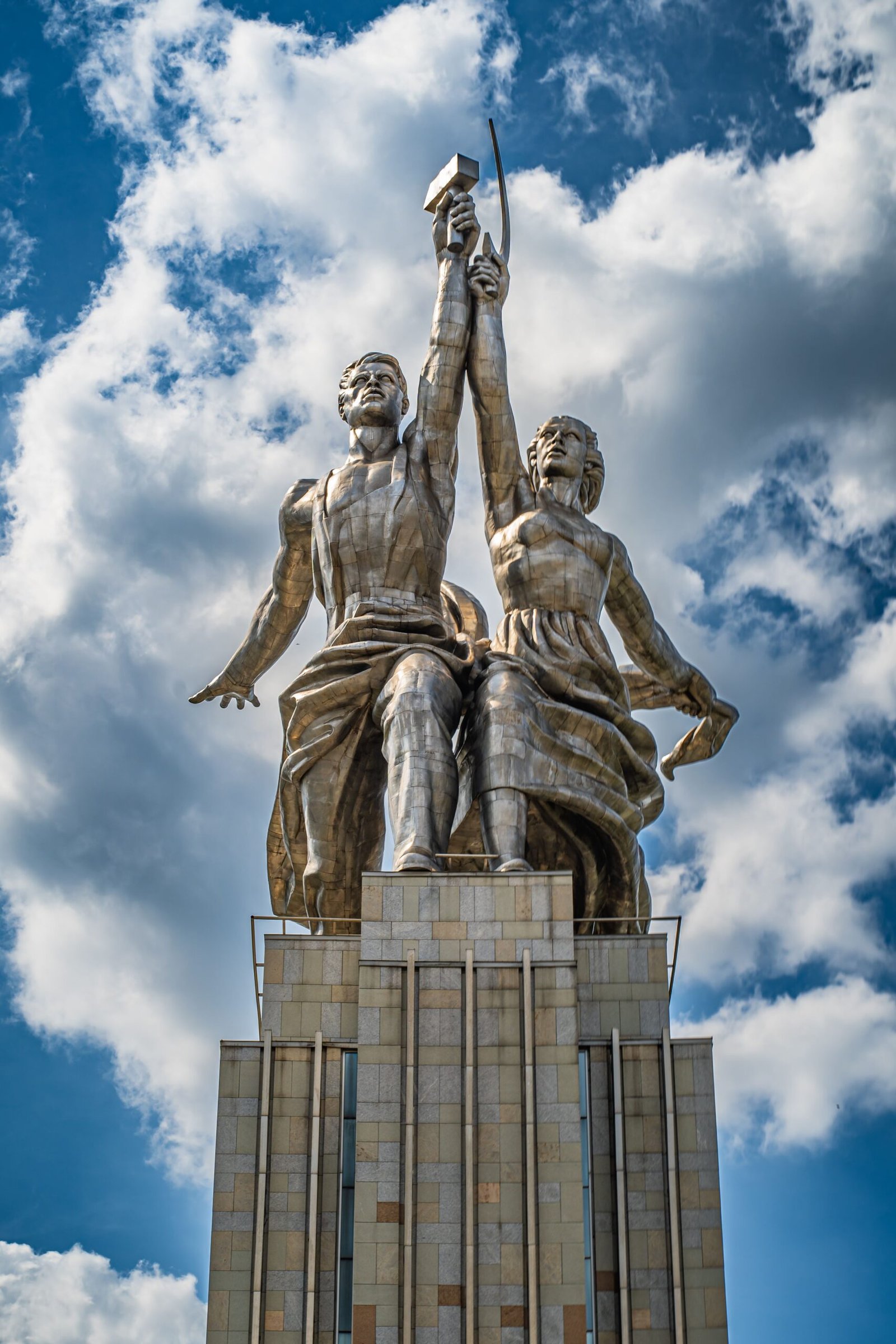 Soviet Worker and Kolkhoz Woman monument symbolizing state-planned industry and agriculture